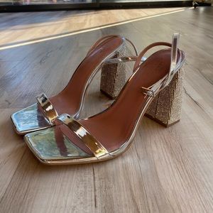 ASOS Design Square Toe Glitter Heels Sz. 10